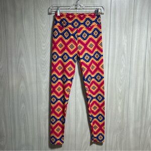 LuLaRoe Aztec Print Multi Colored Leggings One Size